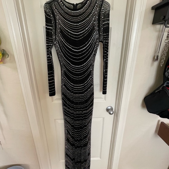 MOVING SALE MAKE OFFER Akira Rhinestone Gown - Picture 3 of 5
